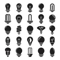 iconos de bombilla de luz eléctrica vector