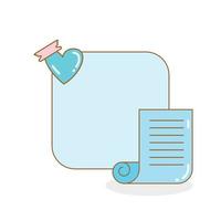 blank note board with document paper vector illustration