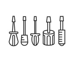 screwdriver tool icons vector