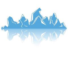 blue ice mountain range vector