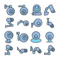 security camera icons vector illustration