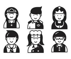 people profession avatars icons vector