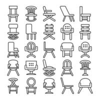 iconos de silla y sofá vector