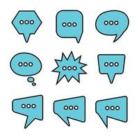 blue comic speech bubble set vector