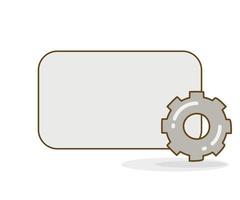 blank board with gear icon vector illustration