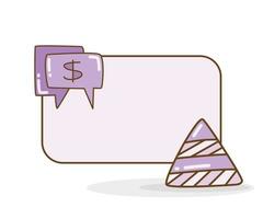 blank board with pyramid and money icon vector illustration