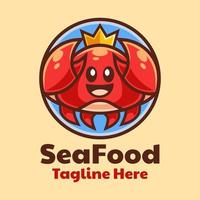 Sea Crab cartoon logo design vector