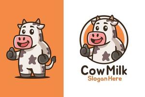 Thumbs Up Cow Mascot Logo Design vector