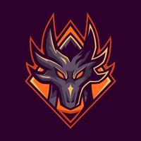 Dragon esport gaming logo design vector