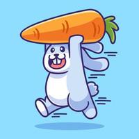 Bunny Run with Carrot Illustration vector