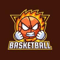 angry basketball cartoon mascot logo design vector