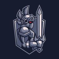 Knight Warrior swordsman logo design vector