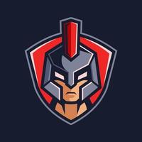 Gladiator head team logo design vector