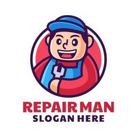 professional repairman mechanic logo design vector