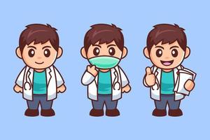 personaje de dibujos animados joven médico vector