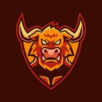 diseño de logotipo de deporte de toro minotauro fuerte vector