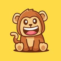 Cute Smiling Monkey Cartoon sit