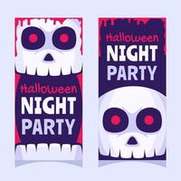 spooky Halloween Skull banner flat design vector