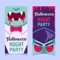 halloween vampire dracula banner flat design template vector