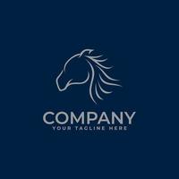 Horse Logo With Minimalist Line Art vector