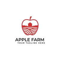 Apple Fruit Farm Logo Concept Design With Line Art vector