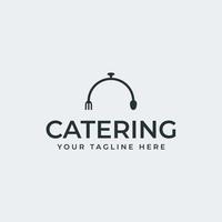 Catering Logo Vector Design, With Dinner Cover Icon, Spoon, Fork, Perfect for Any Food Business Logo