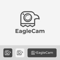 Photography Camera Logo, Minimal Eagle Head Icon Vector Illustration, Unique Line Art Style Modern and Simple Symbol