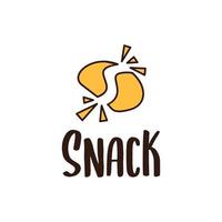 Snack Logo Design With Cassava Chips Icon and Letter S Initials vector