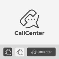 centro de llamadas, servicio de llamadas, servicio de soporte, plantilla de símbolo de icono de logotipo de soporte de servicio al cliente con estilo de arte lineal vector