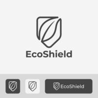 Eco Shield Logo Vector Concept Design, With Element Combination of Shield and Leaf, Simple and Modern Security Logo Icon Symbol Vector
