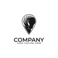 Horse Logo Design in Black Color Location Pin vector