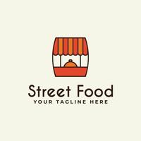 Food Stall Icon Logo Vector Design With a Cart or Stall Illustration