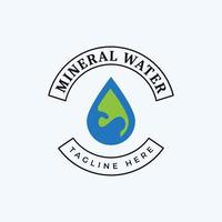 Logo Vector Design for Mineral Water Business With Water Drop Icon Illustration in Blue and Green Colors