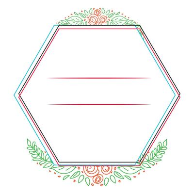 Vector floral botanical card design with flower and leaves with geometrical frame.