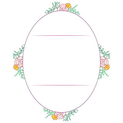 Vector floral botanical card design with flower and leaves with geometrical frame.