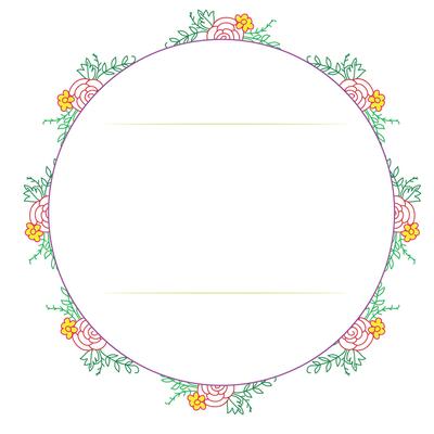 Vector floral botanical card design with flower and leaves with geometrical frame.