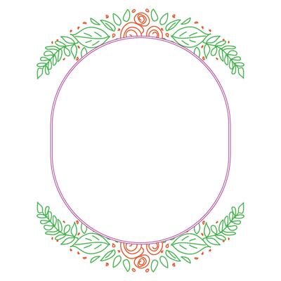 Vector floral botanical card design with flower and leaves with geometrical frame.