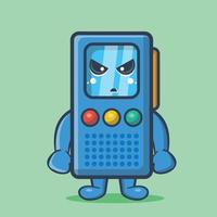 mad voice recorder character mascot isolated cartoon in flat style vector