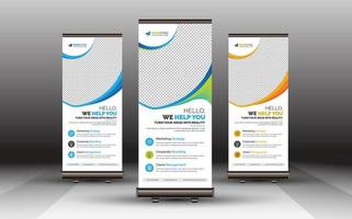 Corporate Roll Up Banner Bundle Standee Signage Template X Banner Set for Office Event Company and Multipurpose Use vector