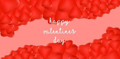 Happy Valentine's Day 2022 Realistic Hearts Background vector