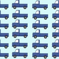 Car seamless pattern in blue background, suitable for gift wrapping, fabric design, digital paper and backgrounds vector