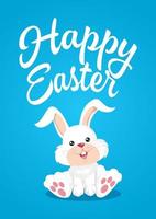 Easter bunny with Happy Easter text vector