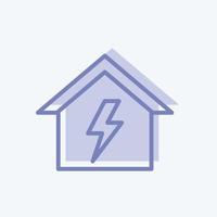 Electricity Danger Icon in trendy two tone style isolated on soft blue background vector