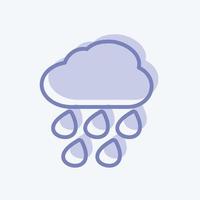 icono de lluvia intensa en el moderno estilo de dos tonos aislado sobre fondo azul suave vector