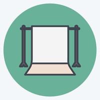 Back Stand Icon in trendy color mate style isolated on soft blue background vector