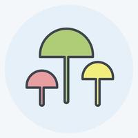 Mushrooms Icon in trendy color mate style isolated on soft blue background vector