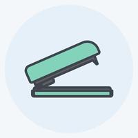 Stapler Icon in trendy color mate style isolated on soft blue background vector