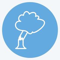 Tree Falling Icon in trendy blue eyes style isolated on soft blue background vector