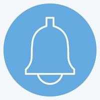 Ringing Bell Icon in trendy blue eyes style isolated on soft blue background vector