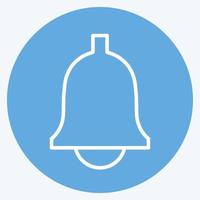 Ringing Bell Icon in trendy blue eyes style isolated on soft blue background vector